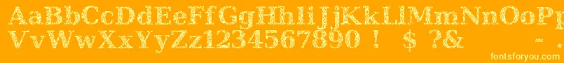 JiHiddenVines-Schriftart – Gelbe Schriften auf orangefarbenem Hintergrund