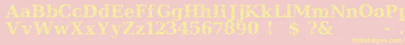 JiHiddenVines-Schriftart – Gelbe Schriften auf rosa Hintergrund