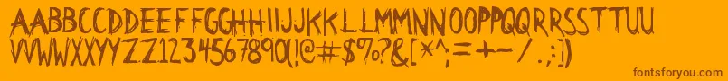 Citid-Schriftart – Braune Schriften auf orangefarbenem Hintergrund