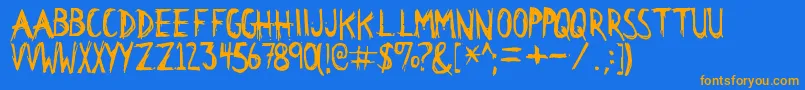 Citid Font – Orange Fonts on Blue Background