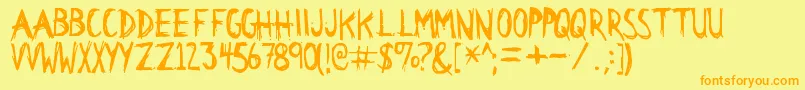 Citid-Schriftart – Orangefarbene Schriften auf gelbem Hintergrund
