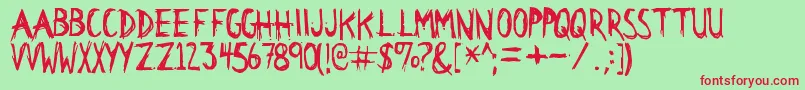 Citid Font – Red Fonts on Green Background