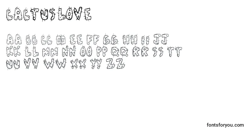 Schriftart CactusLove – Alphabet, Zahlen, spezielle Symbole