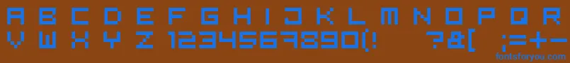 Bit5 Font – Blue Fonts on Brown Background