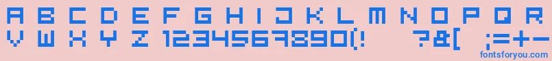 Bit5 Font – Blue Fonts on Pink Background