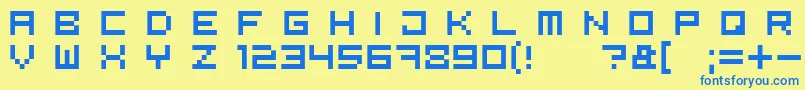 Bit5 Font – Blue Fonts on Yellow Background