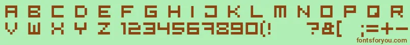 Bit5 Font – Brown Fonts on Green Background