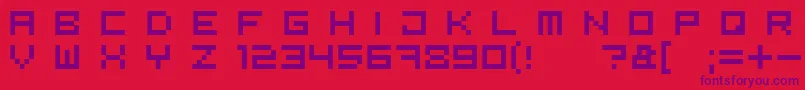 Bit5 Font – Purple Fonts on Red Background