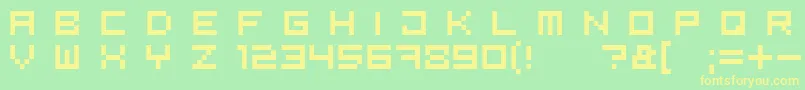 Bit5 Font – Yellow Fonts on Green Background