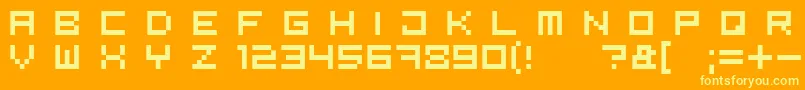 Bit5 Font – Yellow Fonts on Orange Background