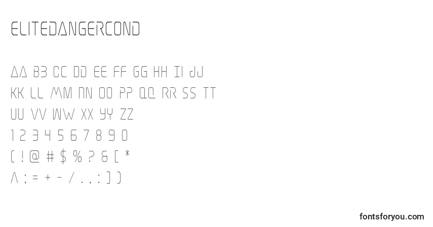 Elitedangercond Font – alphabet, numbers, special characters