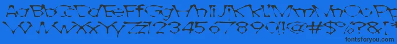 Awlscrawl Font – Black Fonts on Blue Background