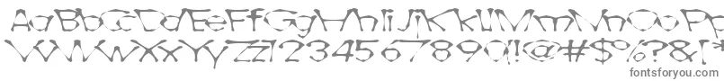 Awlscrawl-fontti – harmaat kirjasimet valkoisella taustalla
