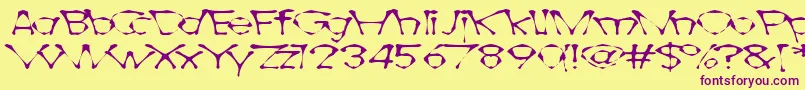 Awlscrawl Font – Purple Fonts on Yellow Background