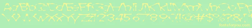 Awlscrawl Font – Yellow Fonts on Green Background