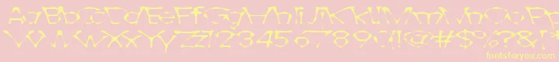 Awlscrawl Font – Yellow Fonts on Pink Background