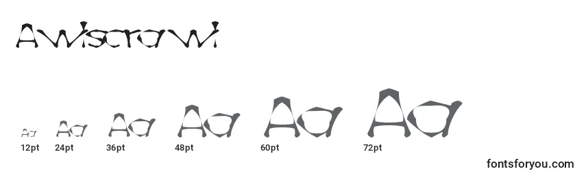 Размеры шрифта Awlscrawl