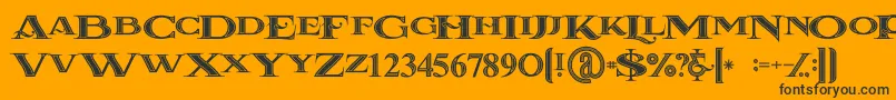 Lacosteinline Font – Black Fonts on Orange Background