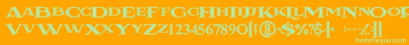 Lacosteinline Font – Green Fonts on Orange Background