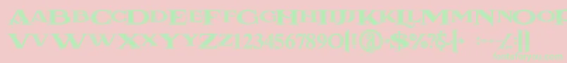 Lacosteinline-Schriftart – Grüne Schriften auf rosa Hintergrund