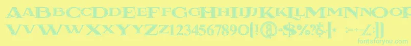 Lacosteinline Font – Green Fonts on Yellow Background