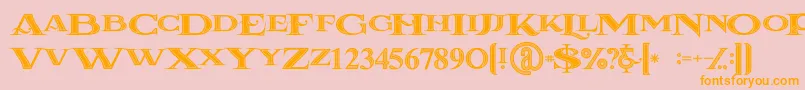 Lacosteinline Font – Orange Fonts on Pink Background