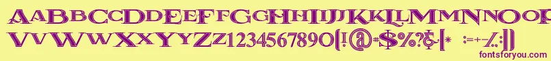 Lacosteinline Font – Purple Fonts on Yellow Background