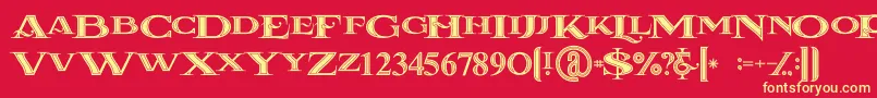 Lacosteinline Font – Yellow Fonts on Red Background