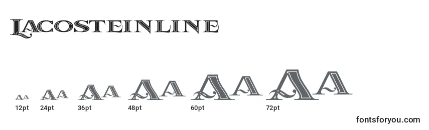 Размеры шрифта Lacosteinline (91000)