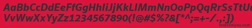 SeroWeBproBoldItalic Font – Black Fonts on Red Background