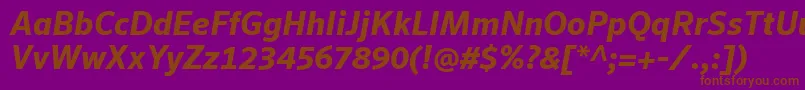 Fonte SeroWeBproBoldItalic – fontes marrons em um fundo roxo