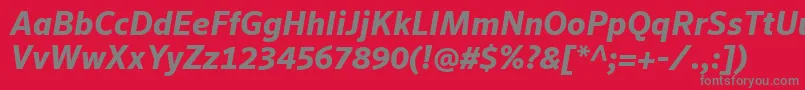 SeroWeBproBoldItalic-Schriftart – Graue Schriften auf rotem Hintergrund