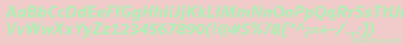 SeroWeBproBoldItalic Font – Green Fonts on Pink Background