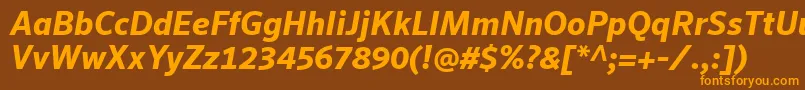 Czcionka SeroWeBproBoldItalic – pomarańczowe czcionki na brązowym tle