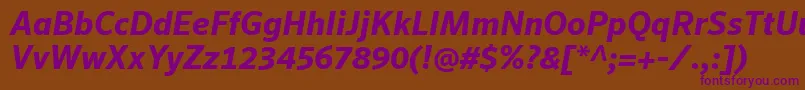 SeroWeBproBoldItalic Font – Purple Fonts on Brown Background