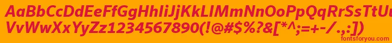 Police SeroWeBproBoldItalic – polices rouges sur fond orange
