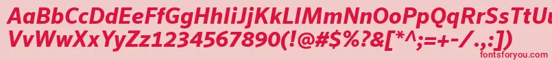 SeroWeBproBoldItalic Font – Red Fonts on Pink Background