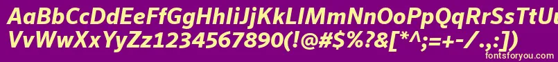 Więcej informacji o czcionce SeroWeBproBoldItalic Czcionka SeroWeBproBoldItalic – żółte czcionki na fioletowym tle