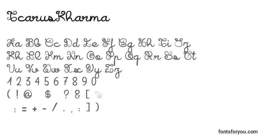 Шрифт IcarusKharma – алфавит, цифры, специальные символы