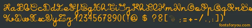 フォントIcarusKharma – 黒い背景にオレンジの文字