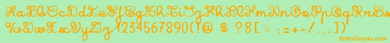 IcarusKharma Font – Orange Fonts on Green Background