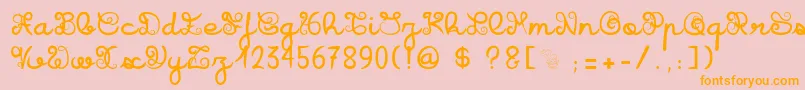 IcarusKharma Font – Orange Fonts on Pink Background
