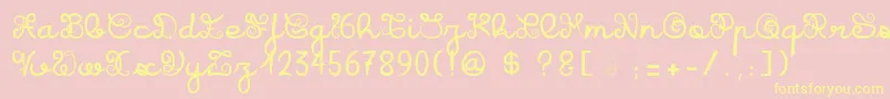 IcarusKharma Font – Yellow Fonts on Pink Background