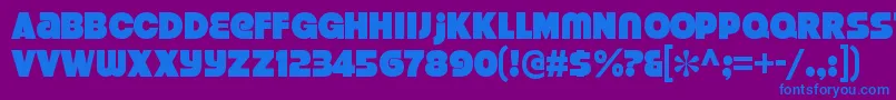 StrenuousblRegular-Schriftart – Blaue Schriften auf violettem Hintergrund