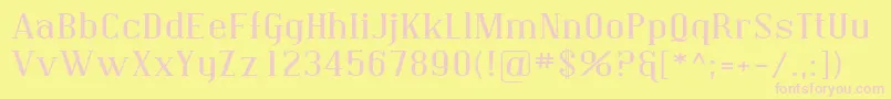 Sfcovingtonexp-fontti – vaaleanpunaiset fontit keltaisella taustalla