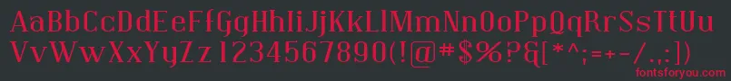 フォントSfcovingtonexp – 黒い背景に赤い文字