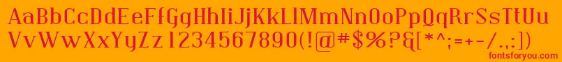 Sfcovingtonexp-Schriftart – Rote Schriften auf orangefarbenem Hintergrund