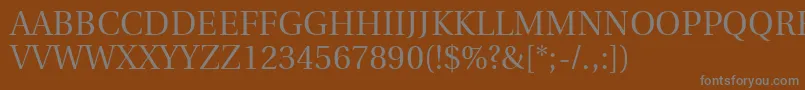 フォントUtopiaTitlingCapitals – 茶色の背景に灰色の文字