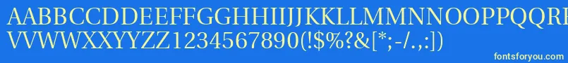 フォントUtopiaTitlingCapitals – 黄色の文字、青い背景