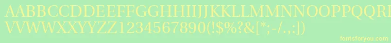 フォントUtopiaTitlingCapitals – 黄色の文字が緑の背景にあります